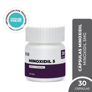 Tratamiento inicial para etapas tempranas de caída capilar – Minoxidil 5 mg cápsulas- 30 caps