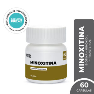 Minoxitina triple acción con Biotina 10mg, Minoxidil 5mg y Finasteride 1mg- 60 caps