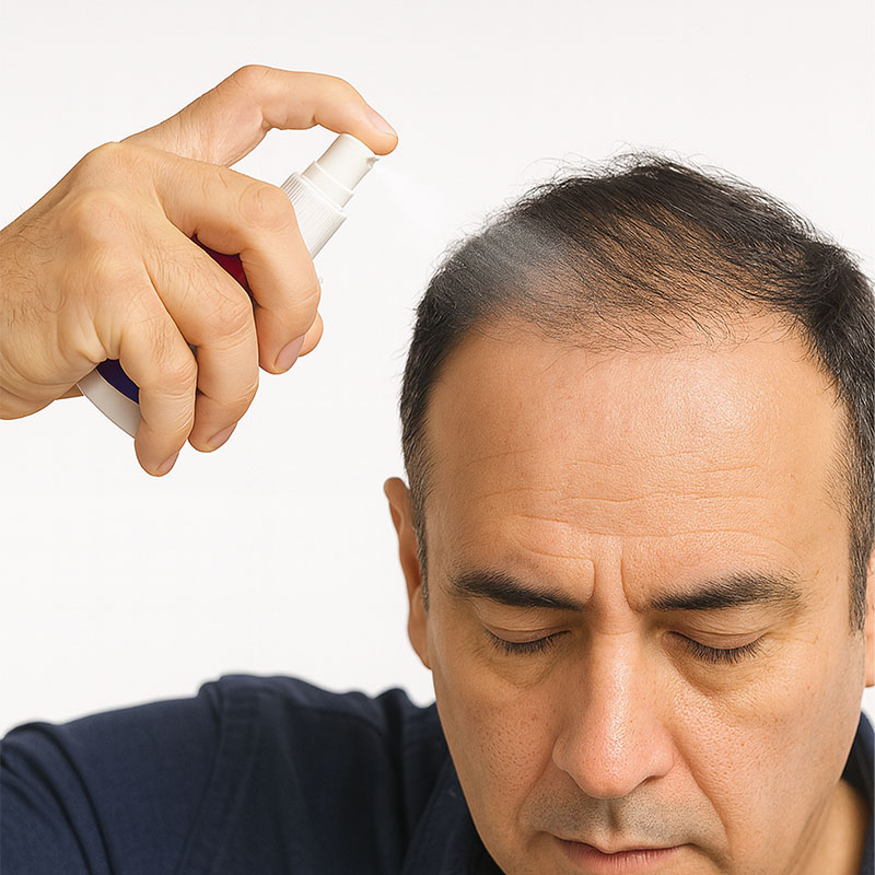 Loción capilar con minoxidil para cuidado del cuero cabelludo